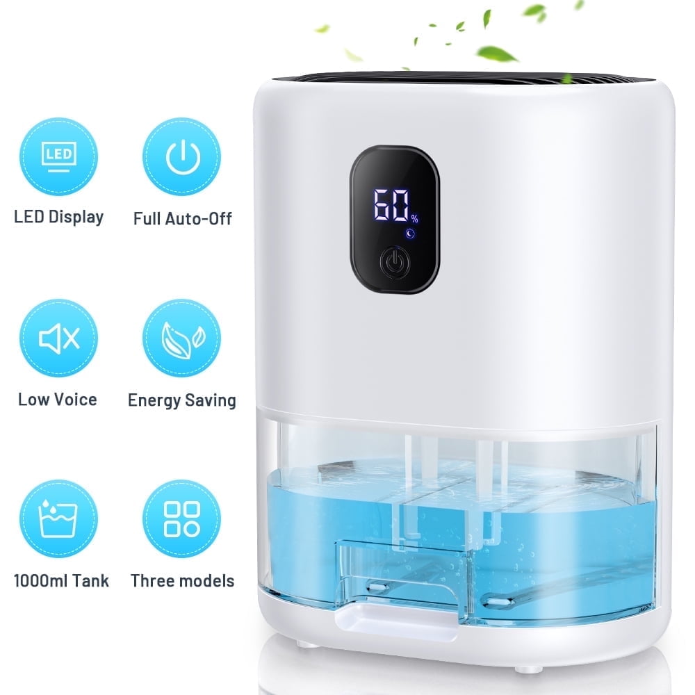 Bitiwend 35 OZ Portable Dehumidifier, Auto Defrost, Ultra Quiet for Home Large Room Bathroom Garage,Auto Power Off,LED Indicator,Xmas Gifts-White