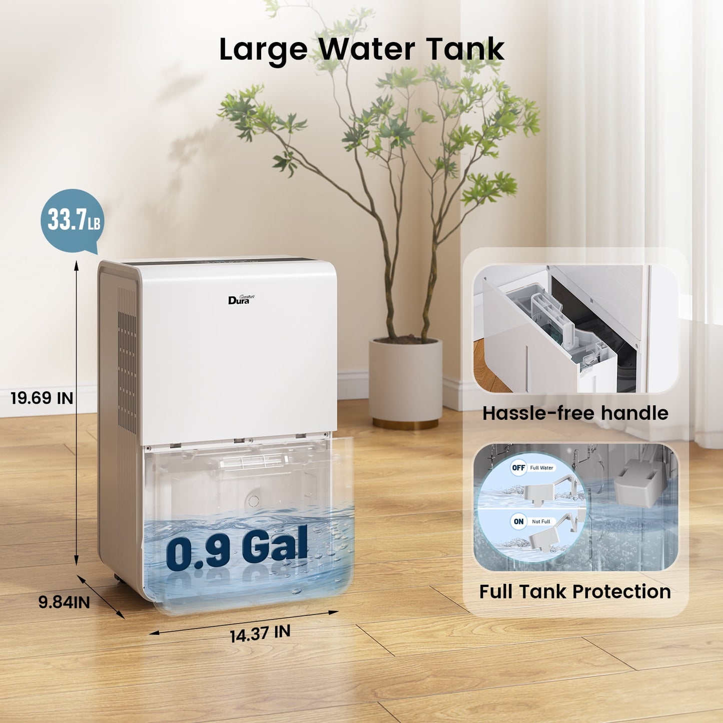 Restored DuraComfort Dehumidifier for Basement,Up to 3000 Sq.ft 35 Pint (50 Pint 2012 DOE) With WIFI,Refurbished