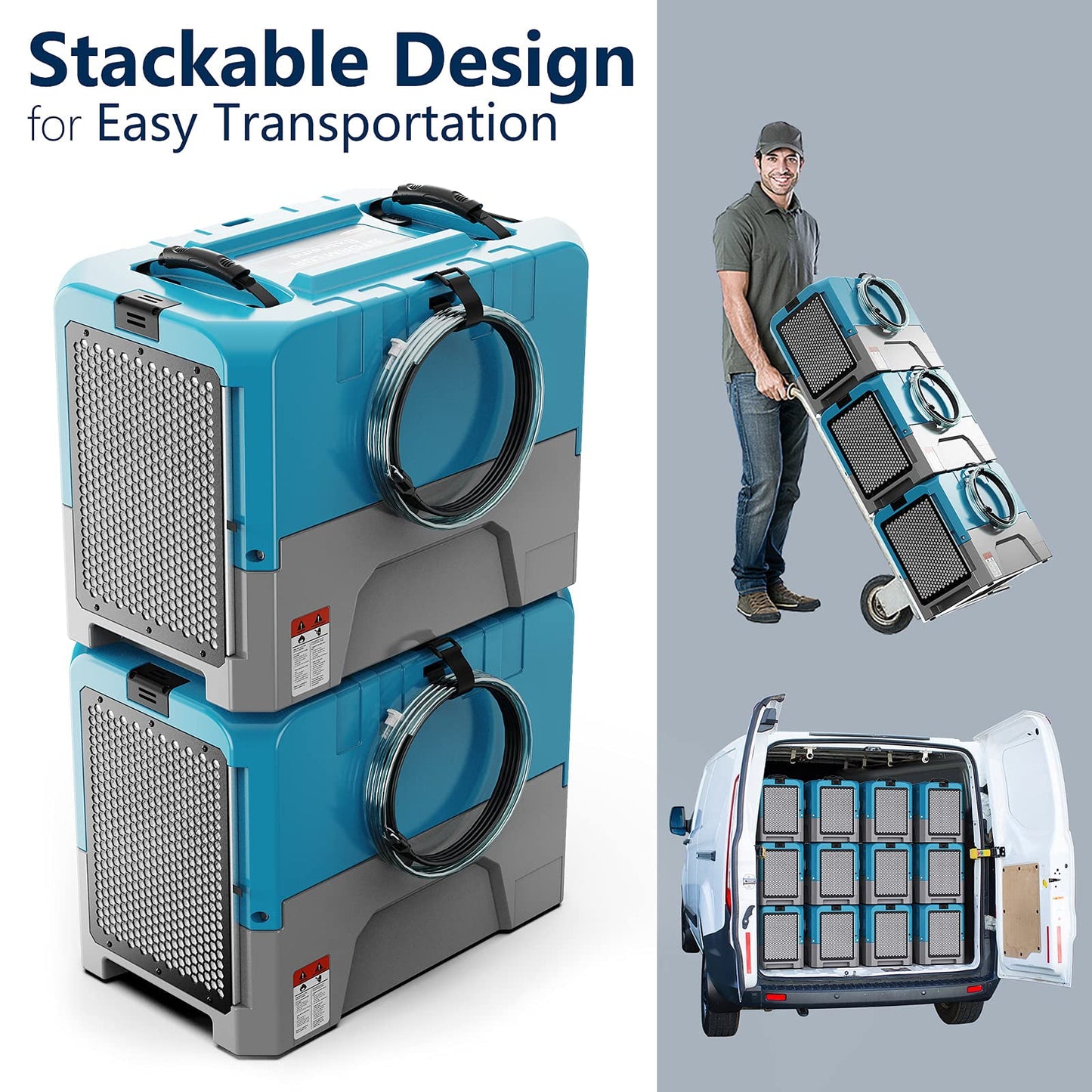 ALORAIR 180 Pints Commercial Dehumidifiers for Crawlspace and Basement Drying, Pump Drain