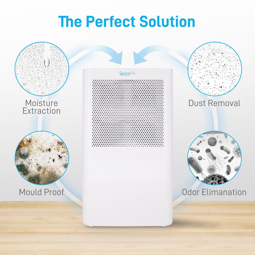 SereneLife 322 Square Feet Portable Electric Home Mini Dehumidifier