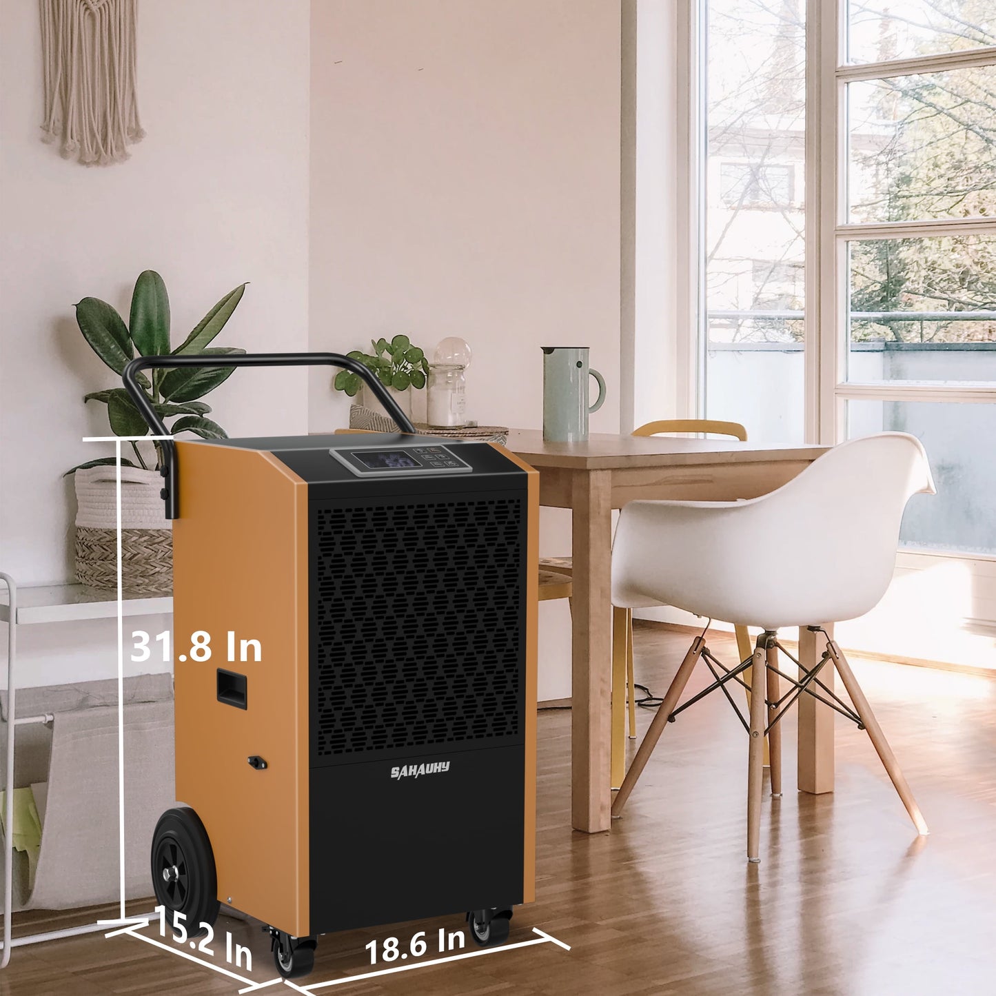 SAHAUHY 250 Pints Commercial Dehumidifier with Pump and Drain Hose for Basements and Large Spaces up to 8,800 Sq Ft,5 Years Warranty