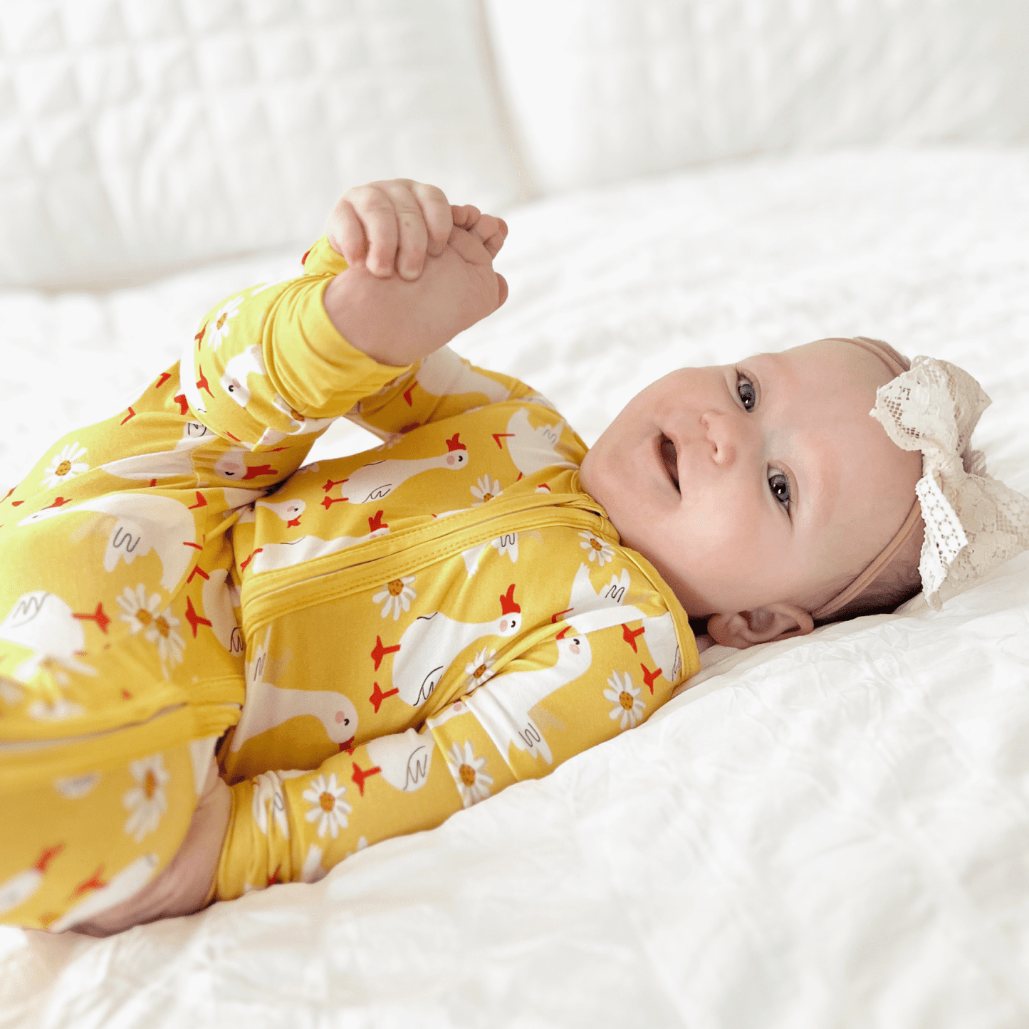 PatPat Bamboo Baby Pajamas Baby Boy Girl Pajamas Gift Snug Fit Long-Sleeved Zipper Baby Bodysuits for Newborn,0-3 Months