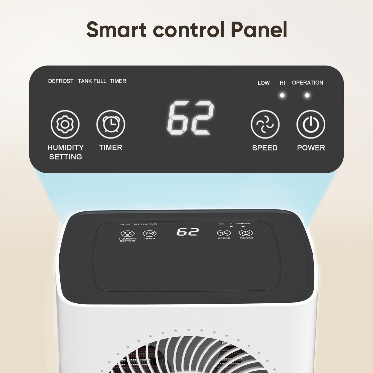 Airfire 8 Pint Dehumidifiers, 1500 Sq.Ft Dehumidifier with Drain Hose, 0.59 Gal Water Tank, Overflow Protection, Dehumidifiers for Home Basement Bedroom Bathroom Laundry Room