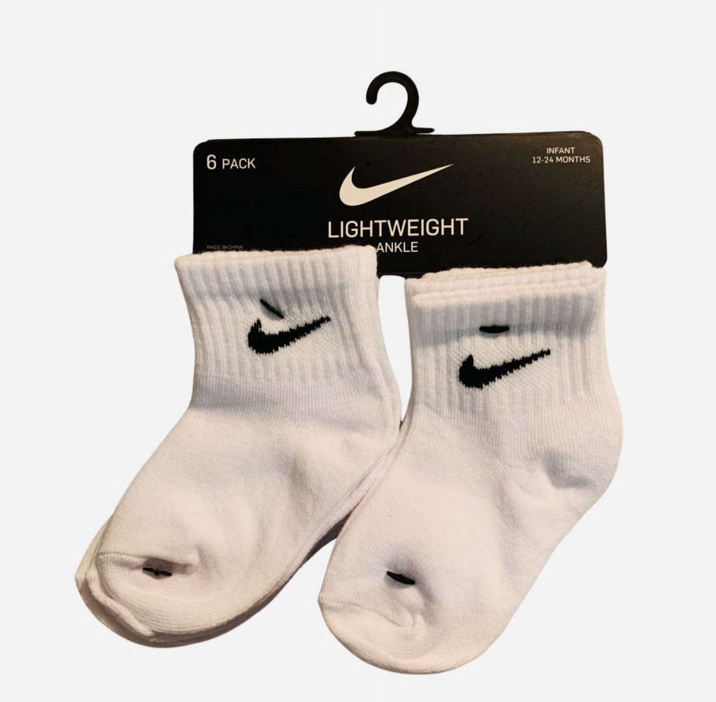 Nike Kids Logo Socks (Infant/toddler) White 12-24 Months (2-3Infant)