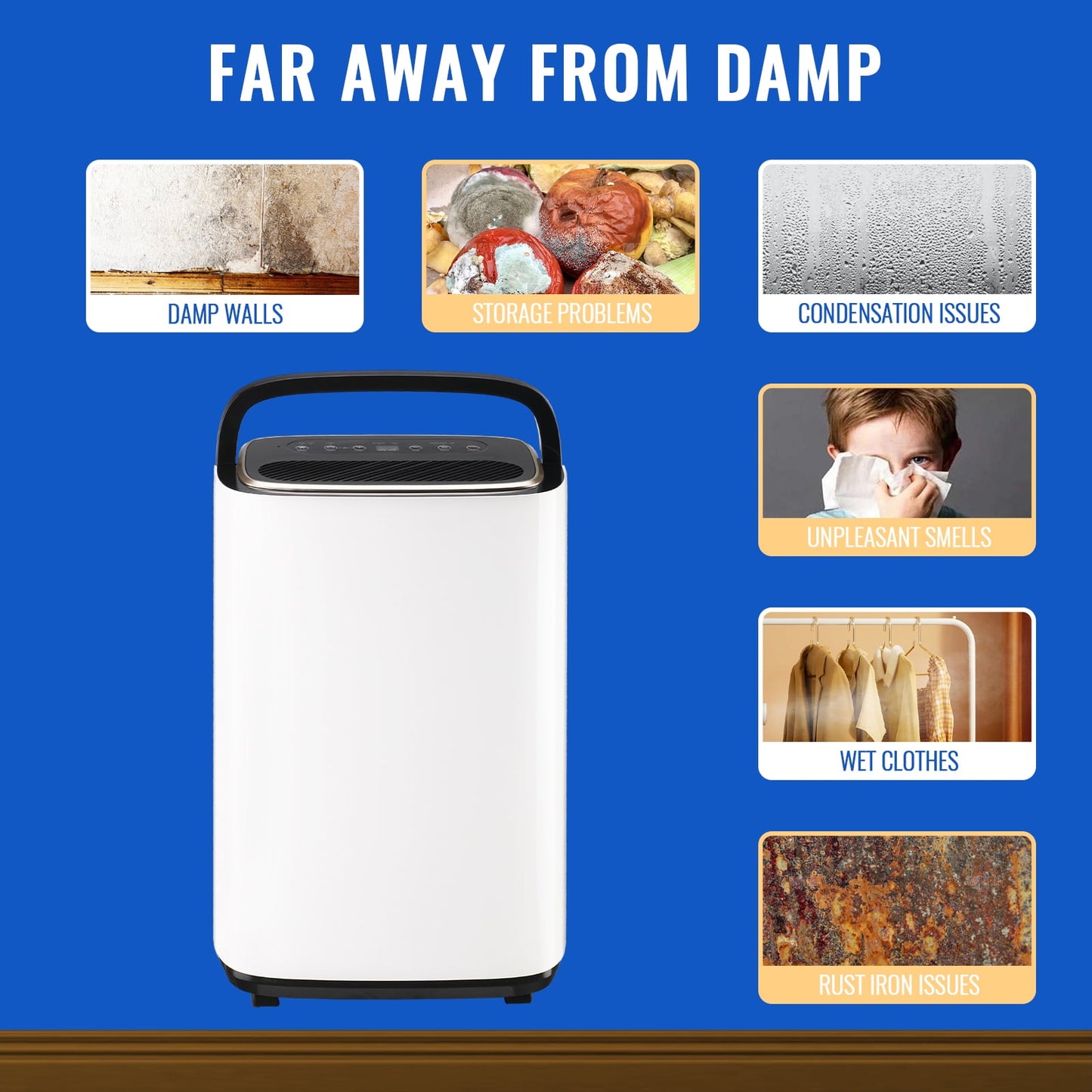 Dehumidifiers 50 Pints Max for 4500 Sq ft for Basements Home with Drain Hose, 24Timer, New