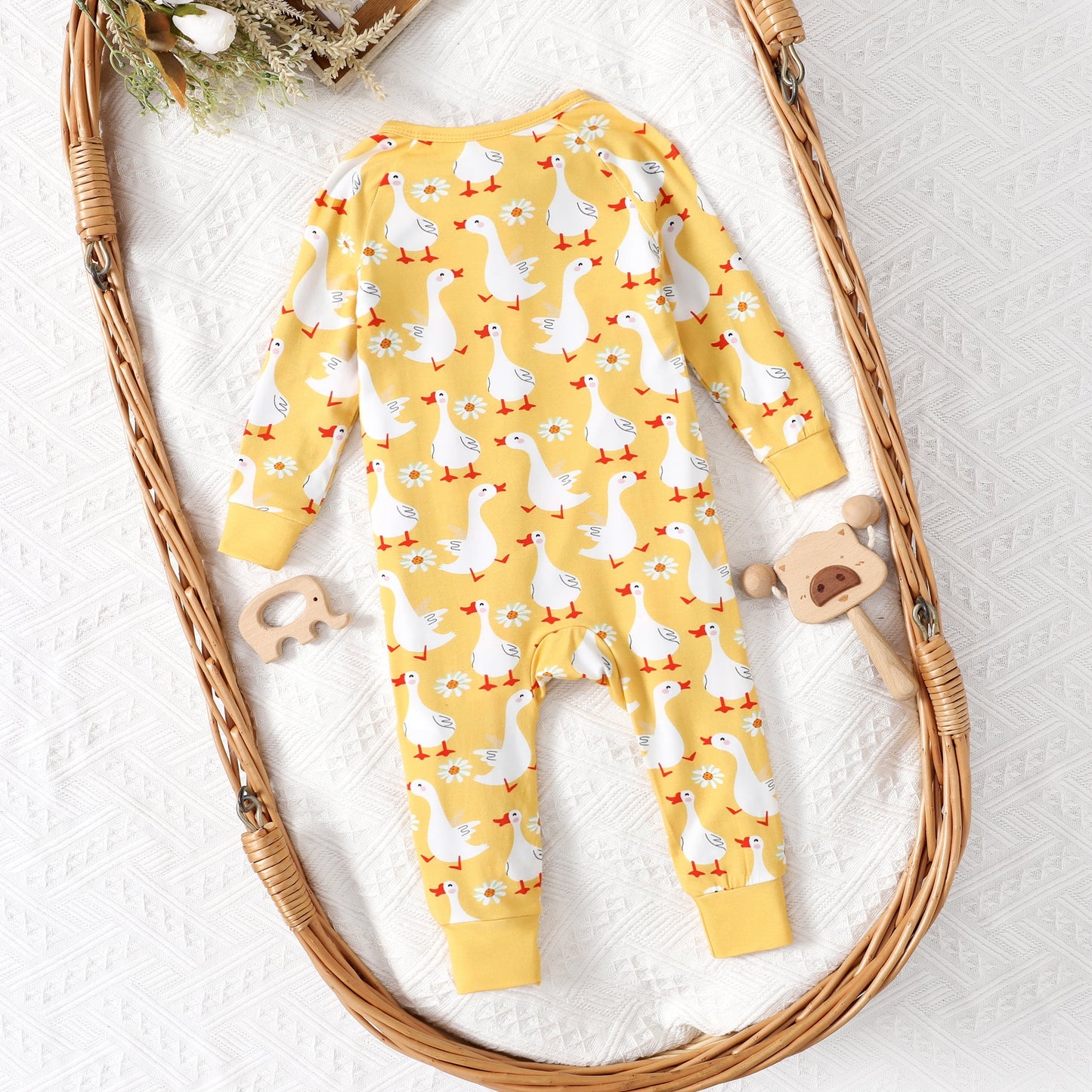 PatPat Bamboo Baby Pajamas Baby Boy Girl Pajamas Gift Snug Fit Long-Sleeved Zipper Baby Bodysuits for Newborn,0-3 Months