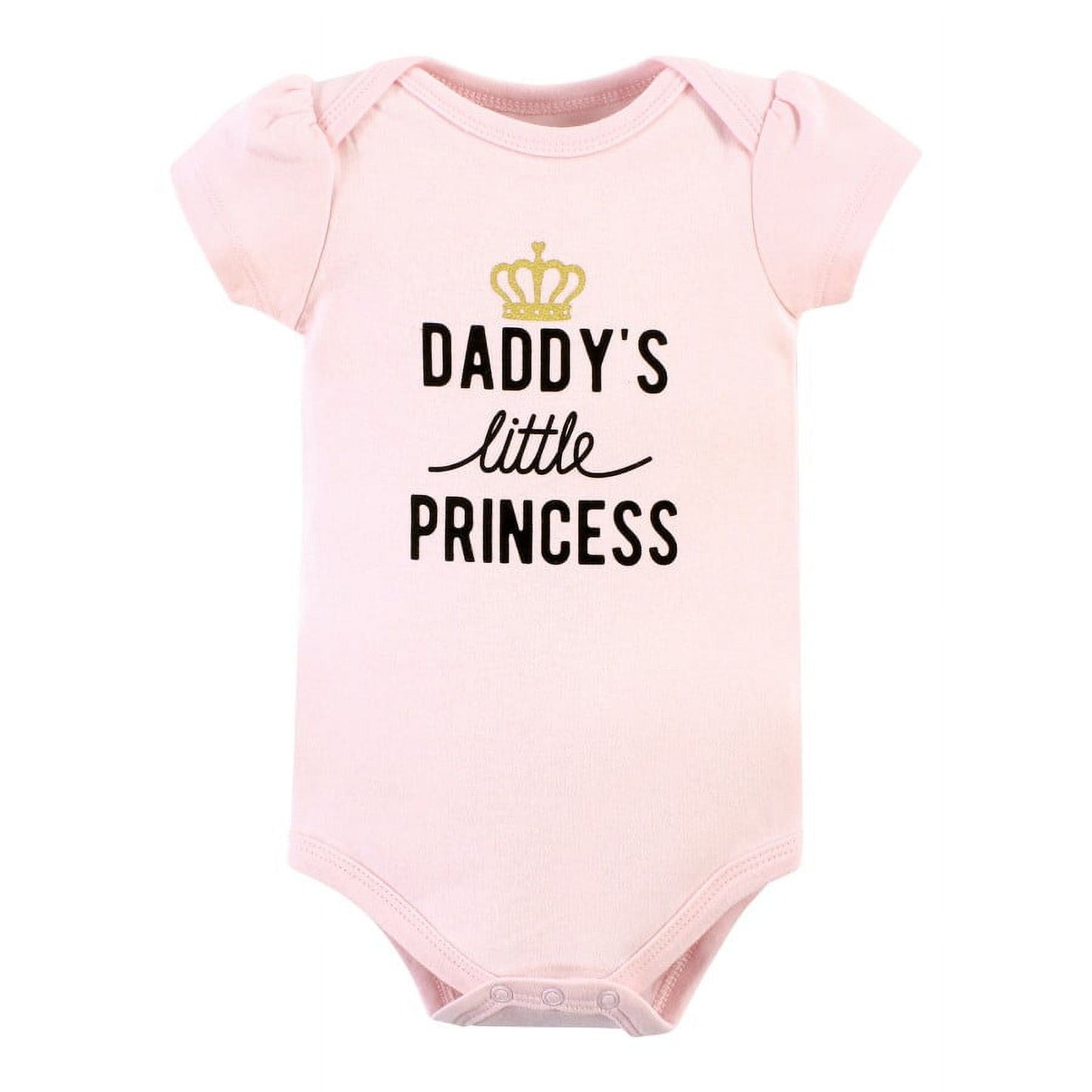 Hudson Baby Infant Girl Cotton Bodysuits, Daddys Little Princess 3-Pack, 9-12 Months