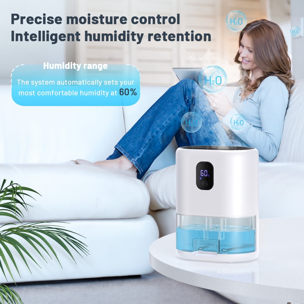 Bitiwend 35 OZ Portable Dehumidifier, Auto Defrost, Ultra Quiet for Home Large Room Bathroom Garage,Auto Power Off,LED Indicator,Xmas Gifts-White