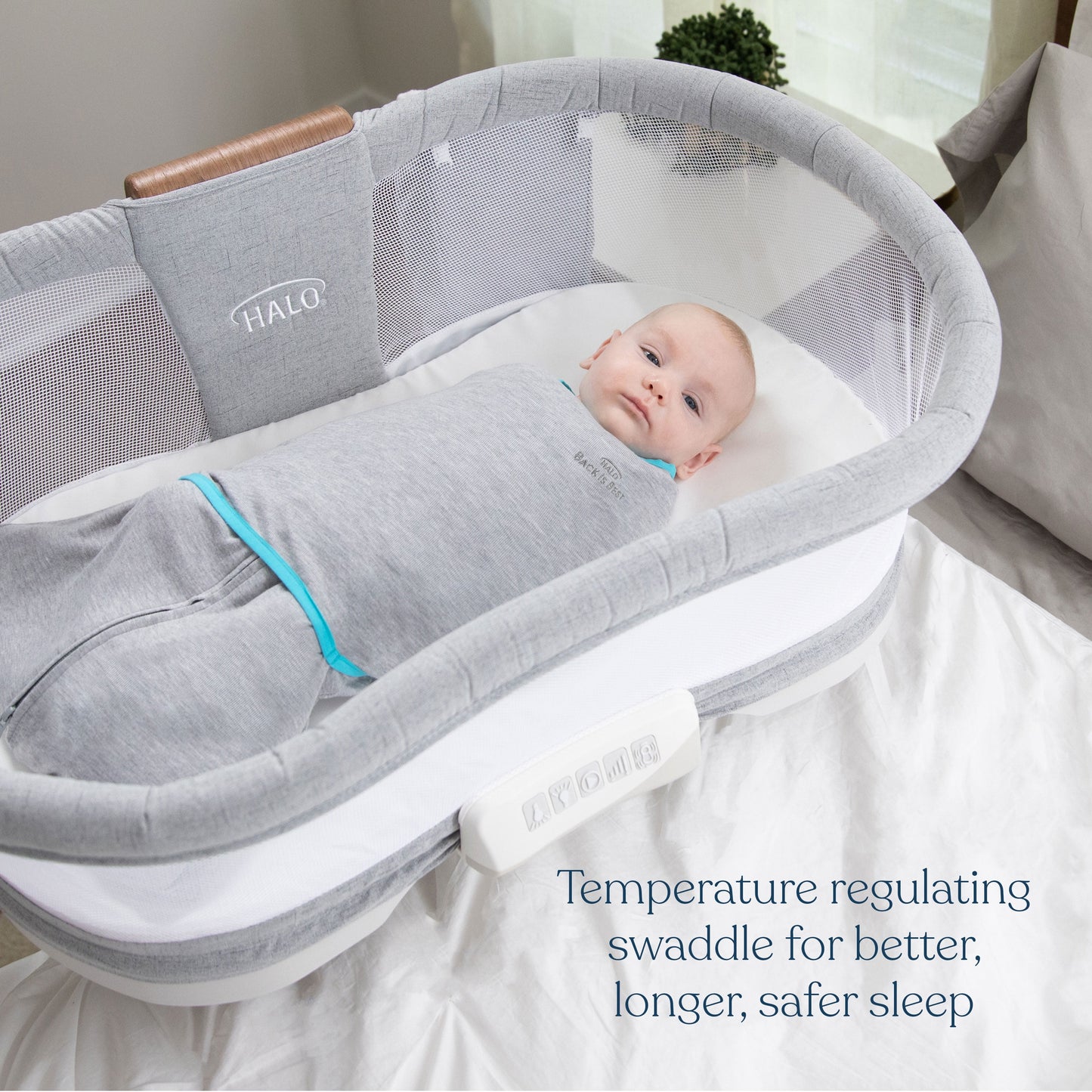 HALO Oatmeal and Pink Cotton Sleepsack Swaddle 7.7 in Newborn
