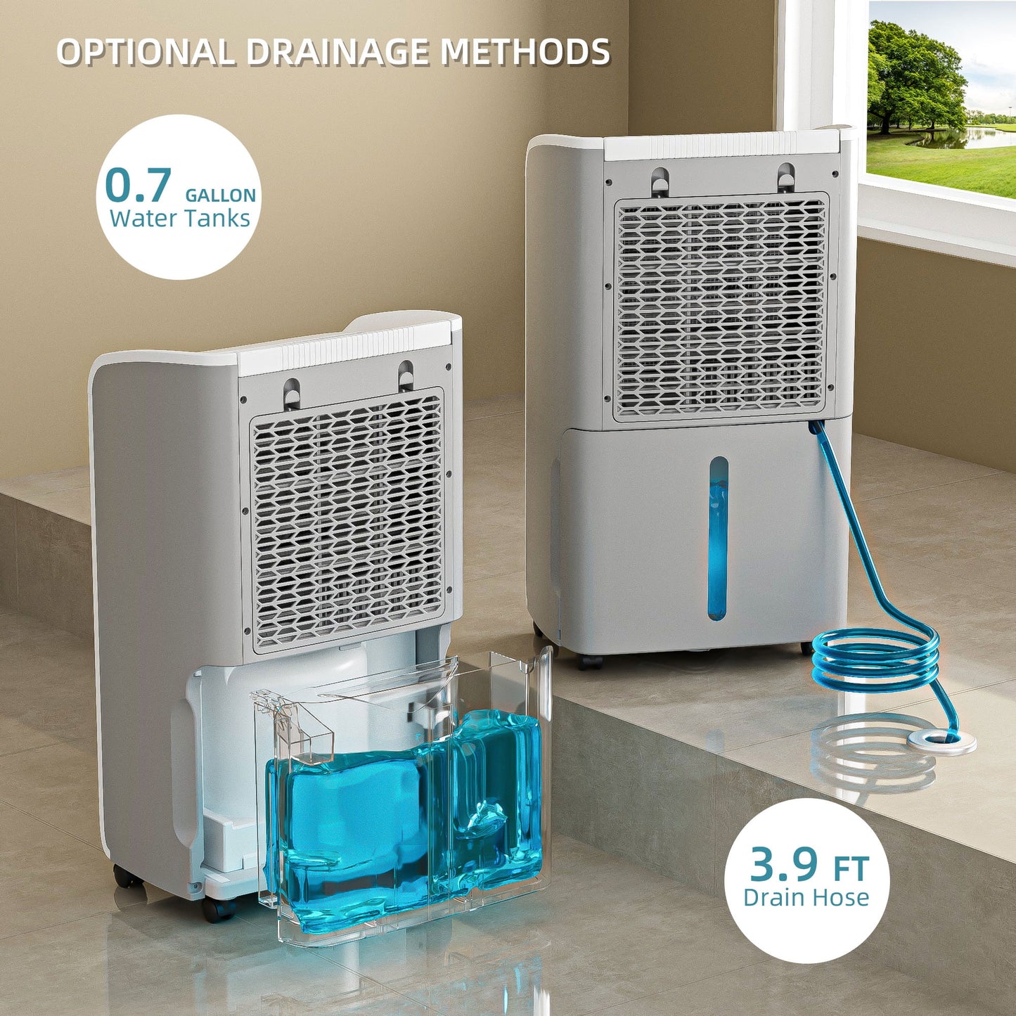 Rocyis 3600 Sq. ft 19 Pints (DOE) Dehumidifier for Home, with Auto Shut off, Drain Hose, Reusable Filter, 24H Timer, Auto Defrost, Child Lock, for Bedroom, Bathroom