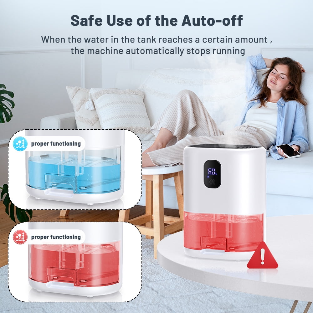 Bitiwend 35 OZ Portable Dehumidifier, Auto Defrost, Ultra Quiet for Home Large Room Bathroom Garage,Auto Power Off,LED Indicator,Xmas Gifts-White