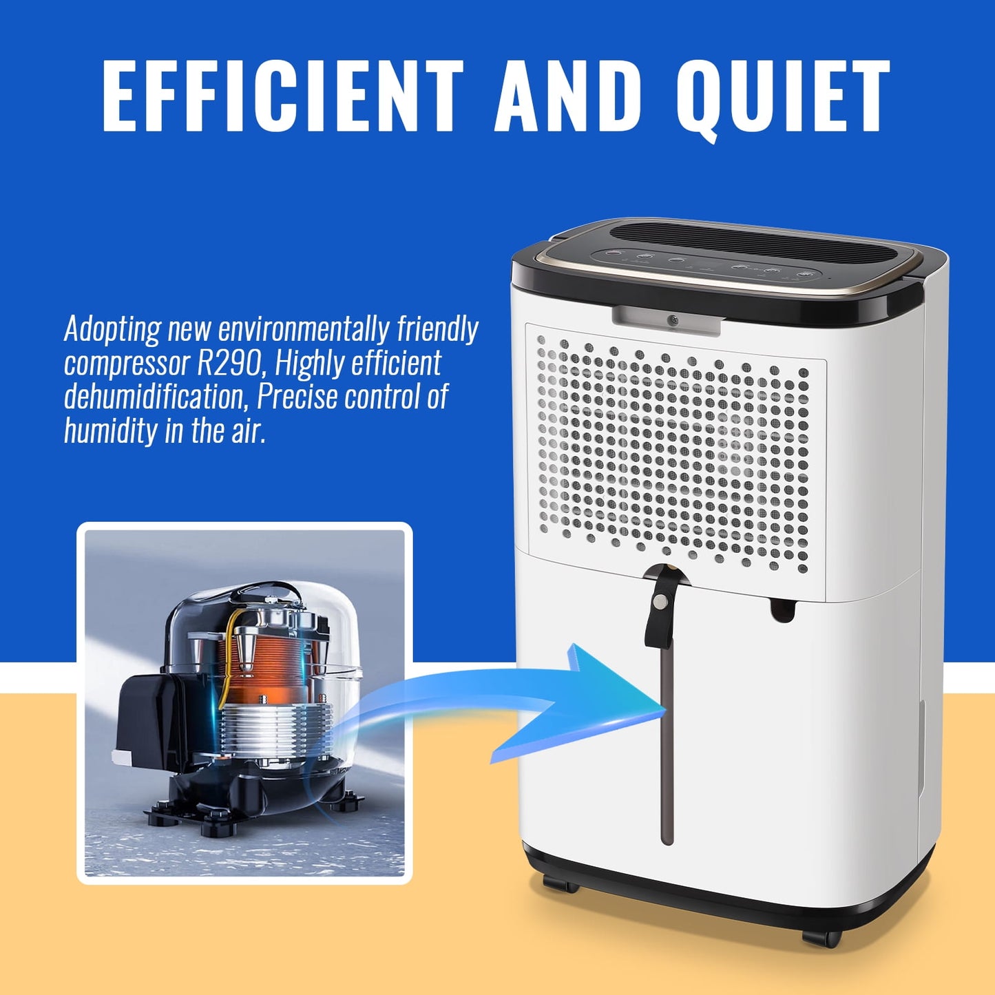 Dehumidifiers 50 Pints Max for 4500 Sq ft for Basements Home with Drain Hose, 24Timer, New