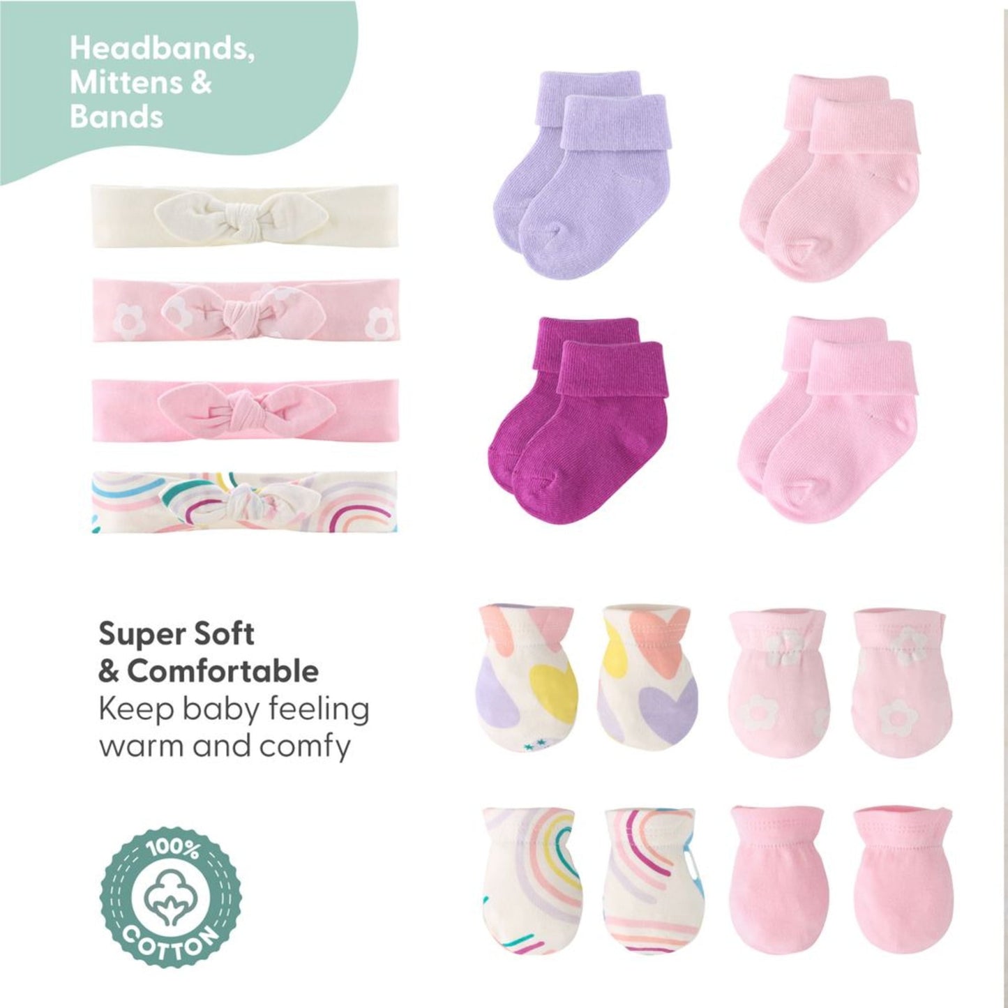 The Peanutshell Newborn Baby Layette Gift Set for Baby Girls, Pretty Sweet, 0-3 Months, 30-Piece