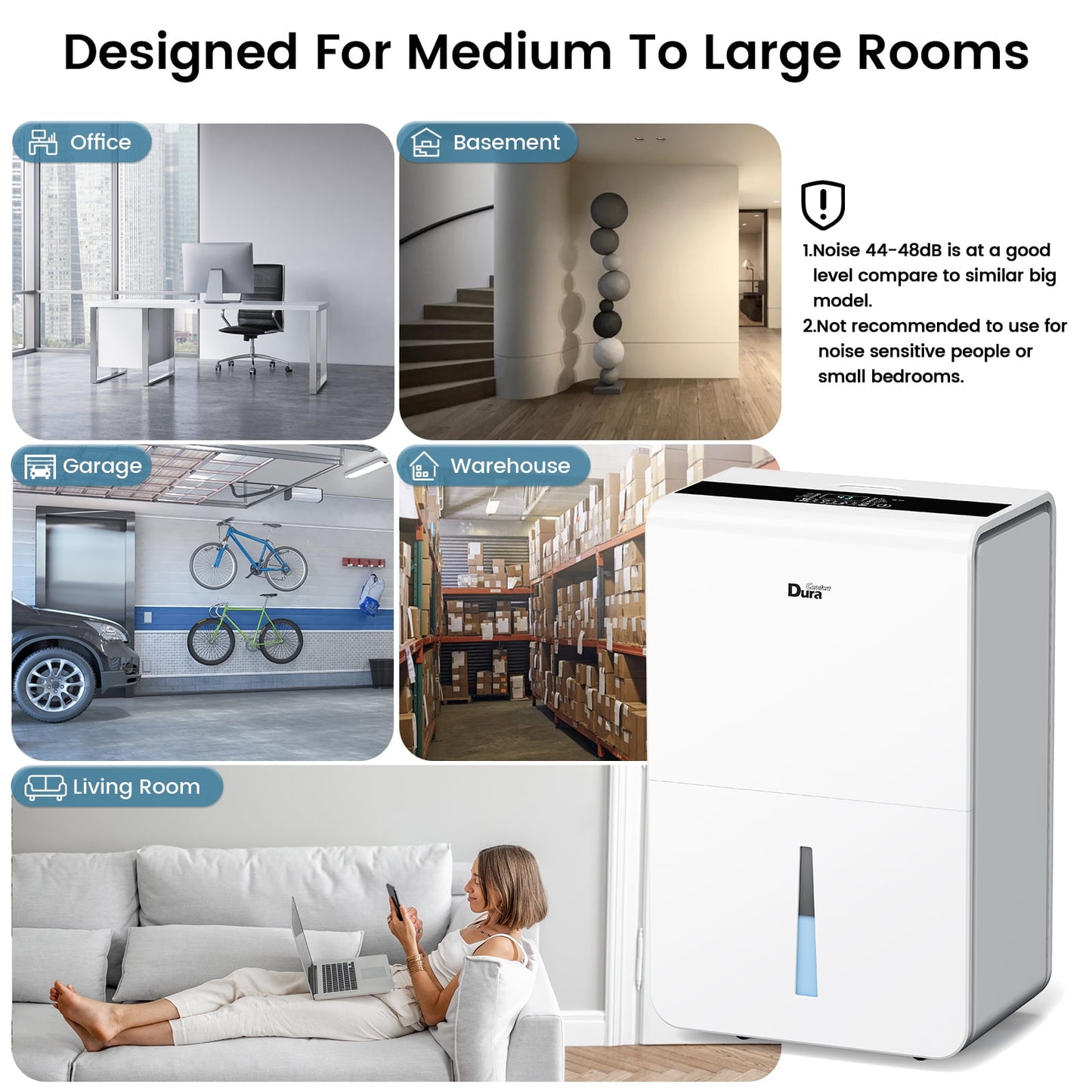 Restored DuraComfort Dehumidifier for Basement,Up to 3000 Sq.ft 35 Pint (50 Pint 2012 DOE) With WIFI,Refurbished