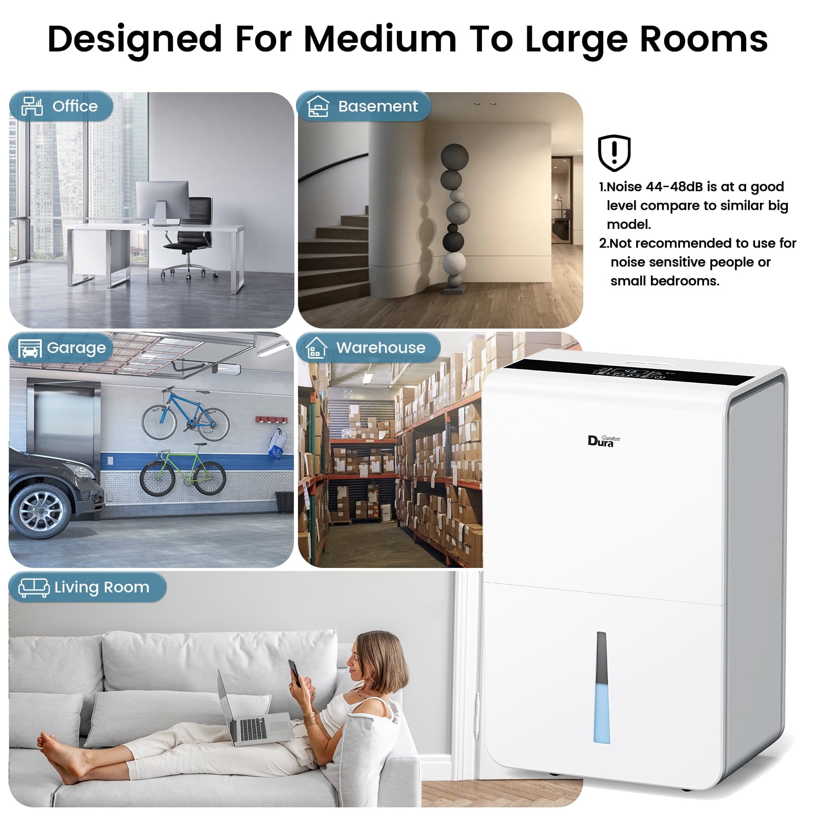 Restored DuraComfort Dehumidifier for Basement,Up to 3000 Sq.ft 35 Pint (50 Pint 2012 DOE) With WIFI,Refurbished