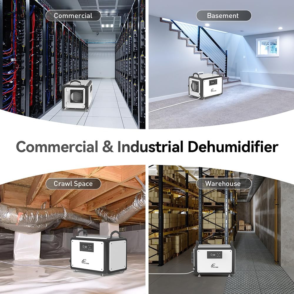 120 Pints  Commercial Dehumidifier with Drain Hose and Pump, Crawl Space Dehumidifier for Industrial, up to 5500 sq.ft