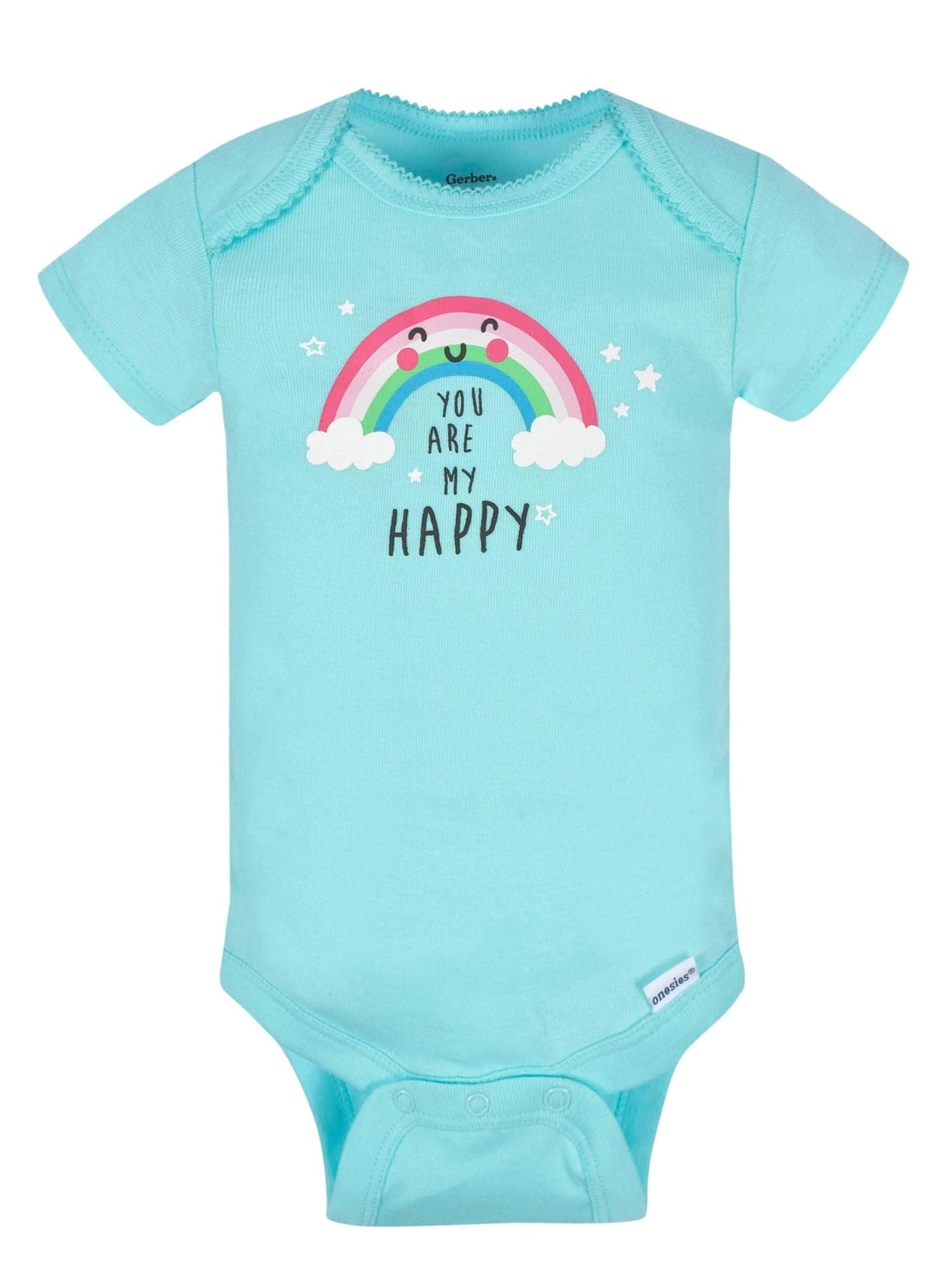 Gerber Baby 8-Pack Short Sleeve Onesies Bodysuits, Clouds, 0-3 Months C25