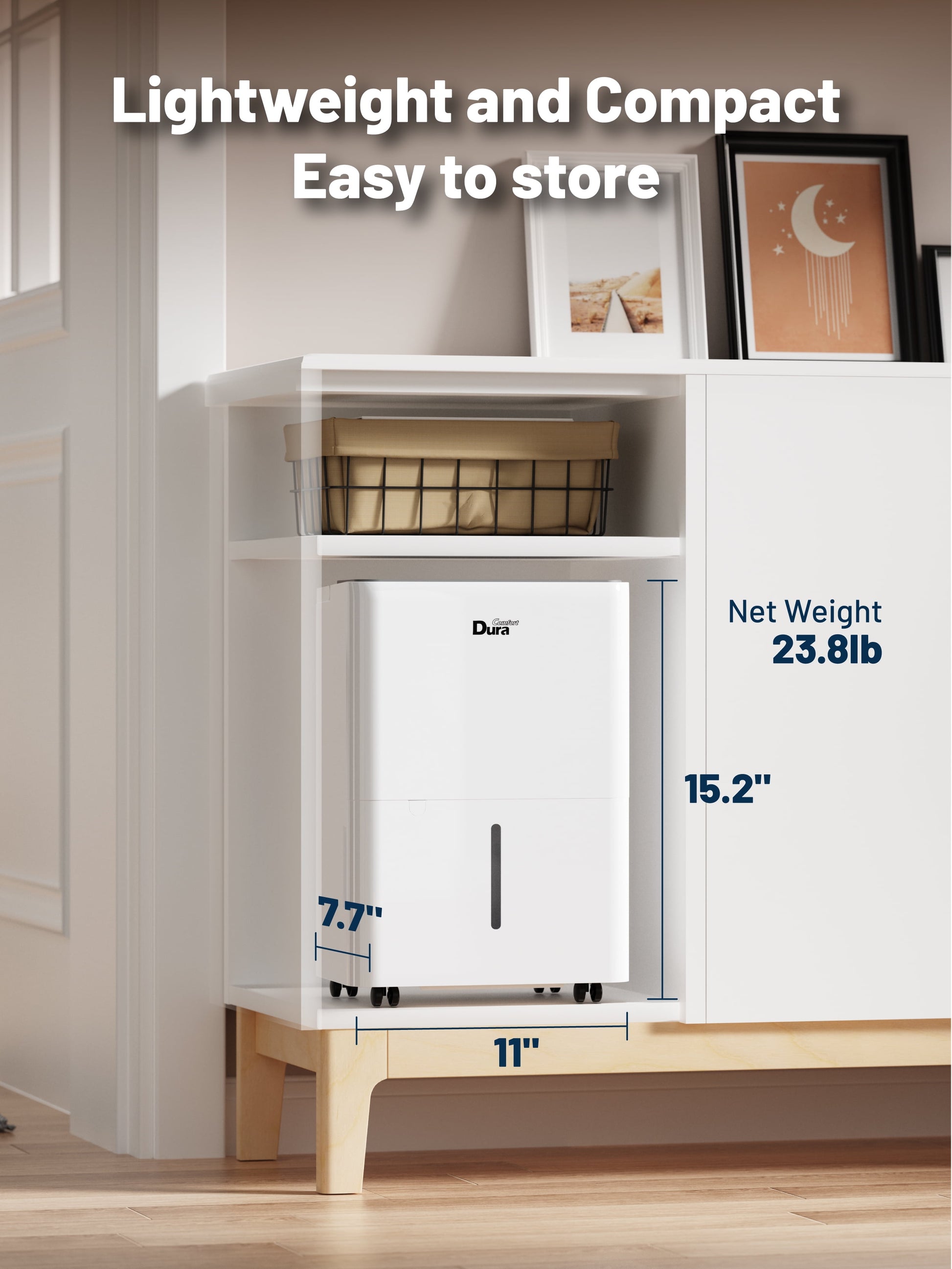 DuraComfort 22 Pint Dehumidifier for Basement and Home with Drain Hose, 22 Pints up to 1000 sq.ft, 24-Hour Timer