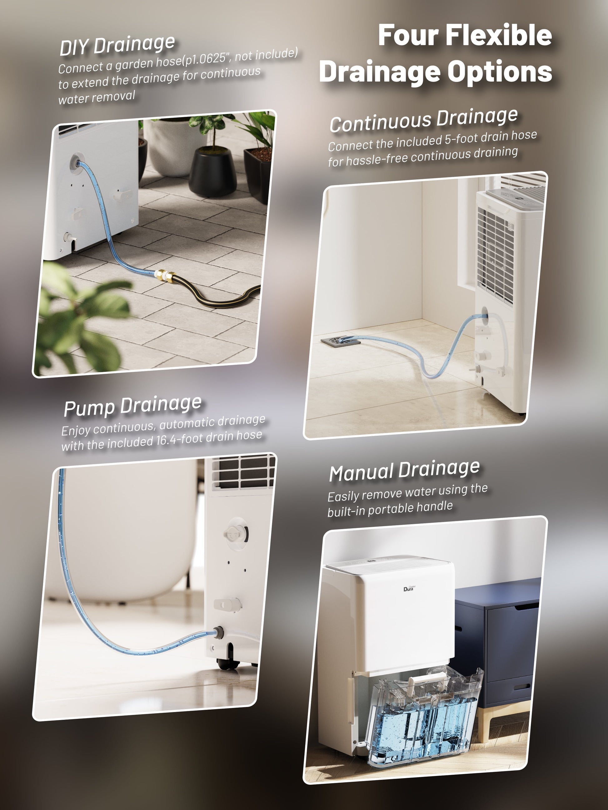 DuraComfort 115 Pints Dehumidifie for Basement with Pump, 4500 Sq.Ft Energy Star for Large Rooms, Powerful Humidity Control, Easy Drainage
