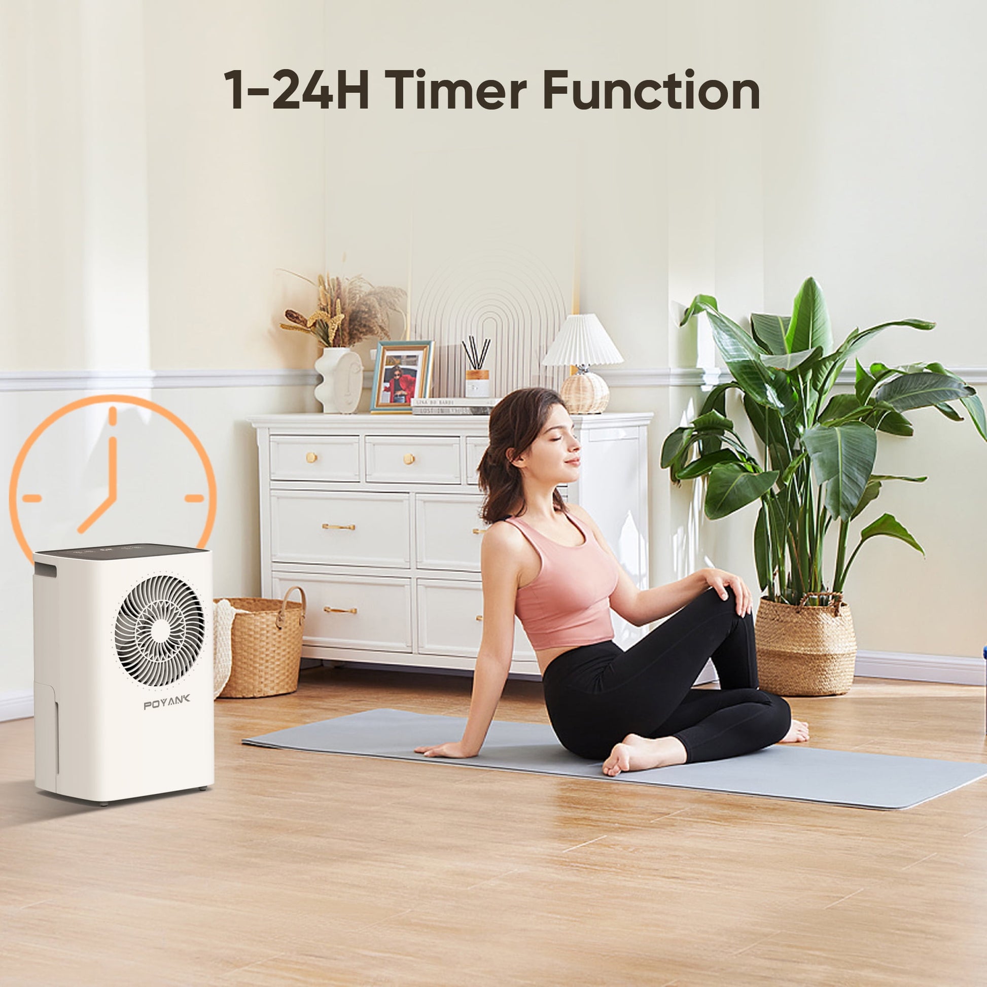 Airfire 8 Pint Dehumidifiers, 1500 Sq.Ft Dehumidifier with Drain Hose, 0.59 Gal Water Tank, Overflow Protection, Dehumidifiers for Home Basement Bedroom Bathroom Laundry Room