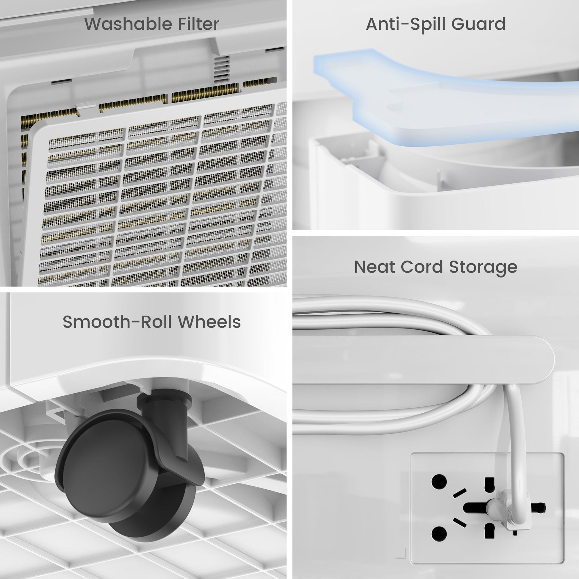Sitvon 10 Pint Energy Star Dehumidifier for Room, Basement, 2,000 Sq. Ft, Quiet, Humidity Control, Timer, Drain Hose