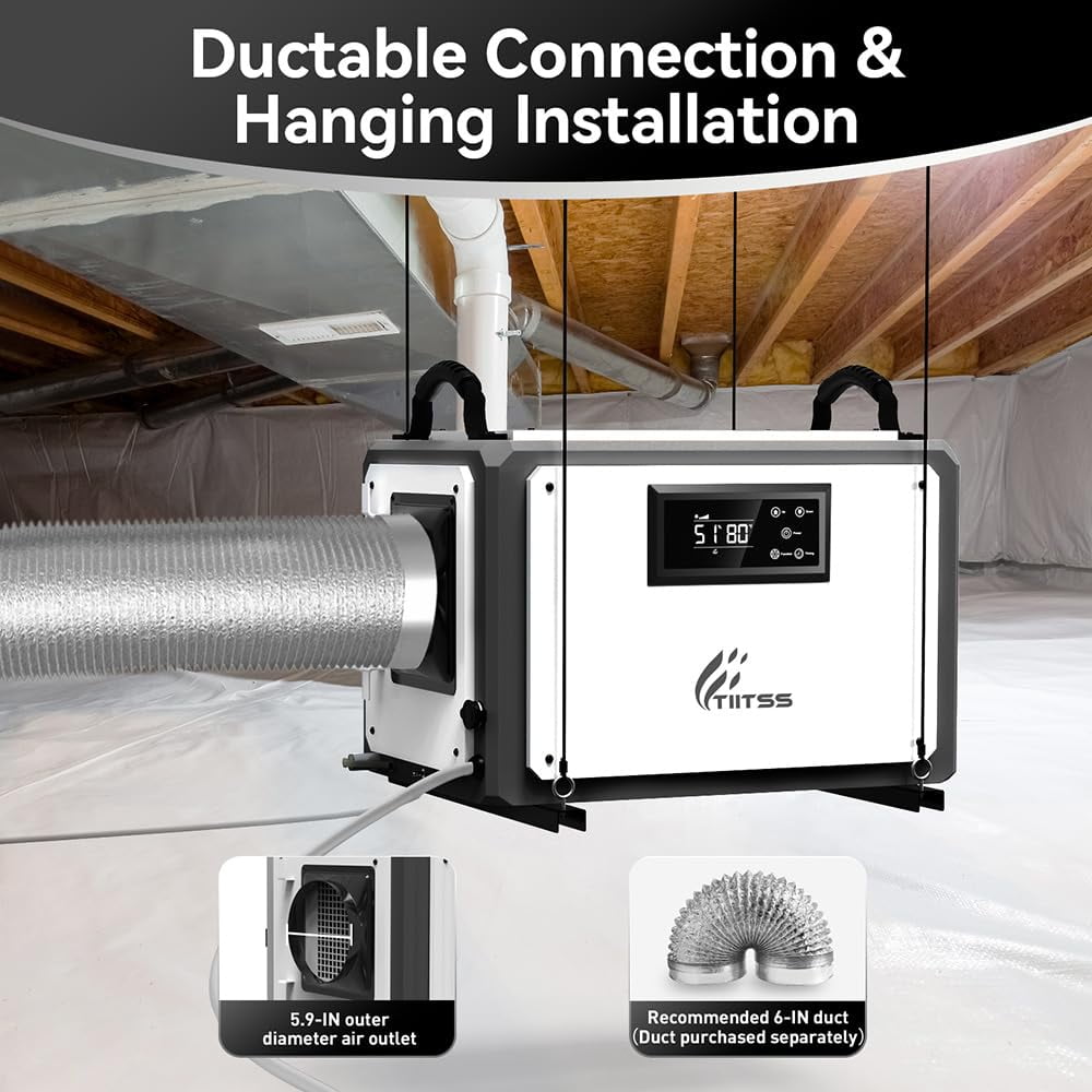 120 Pints  Commercial Dehumidifier with Drain Hose and Pump, Crawl Space Dehumidifier for Industrial, up to 5500 sq.ft