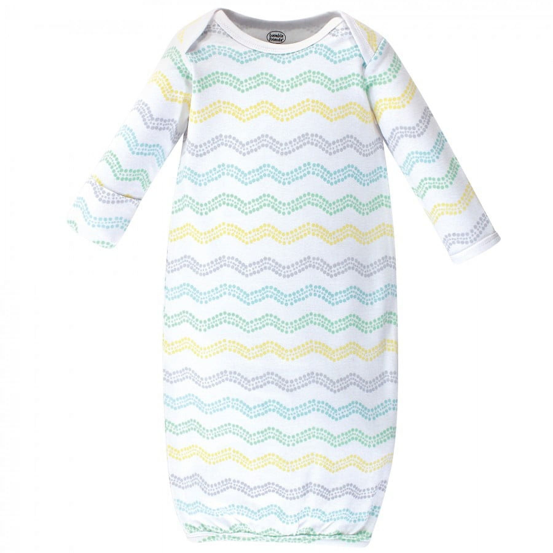 Luvable Friends Cotton Gowns, Basic Elephant, Preemie-Newborn