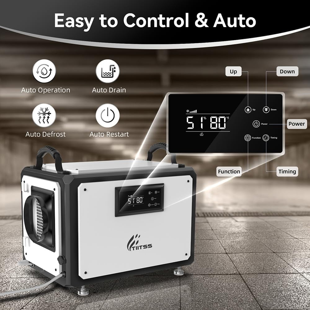 120 Pints  Commercial Dehumidifier with Drain Hose and Pump, Crawl Space Dehumidifier for Industrial, up to 5500 sq.ft