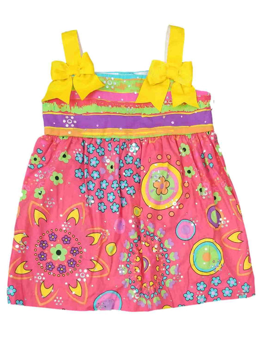 Ashley Ann Infant Girls Orange Purple Flower Hippie Sundress Baby Dress 12M