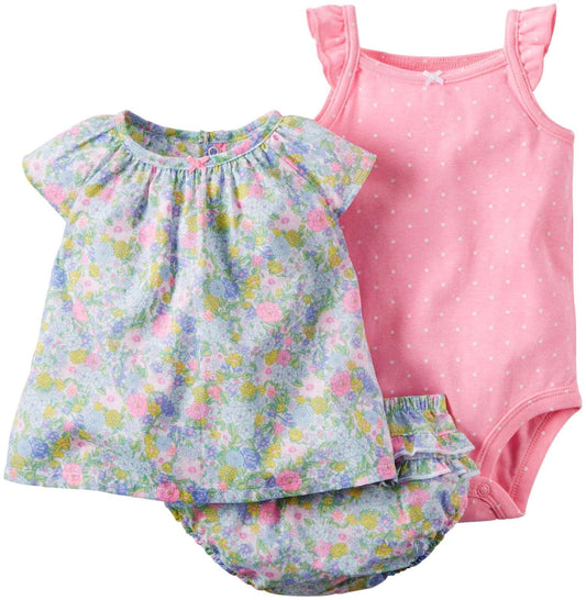 Carter's 3 Piece Diaper Cover Set 3 M (Pink Flower)
