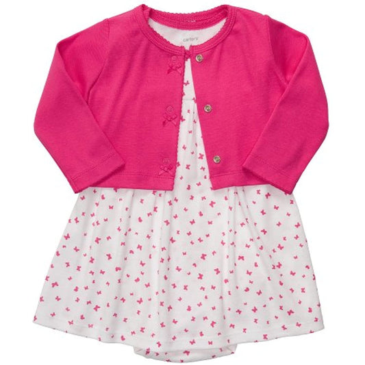 Carter's Baby Girls' 2 Pc Dress Set - Pink Butterfly - 3 Months