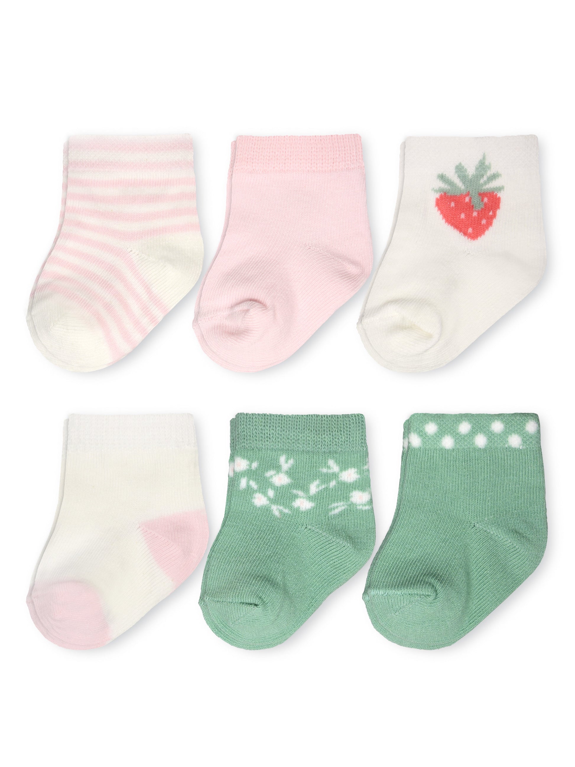 Carter's Child of Mine, Newborn Girl Berry Socks, 6 Pack, Newborn