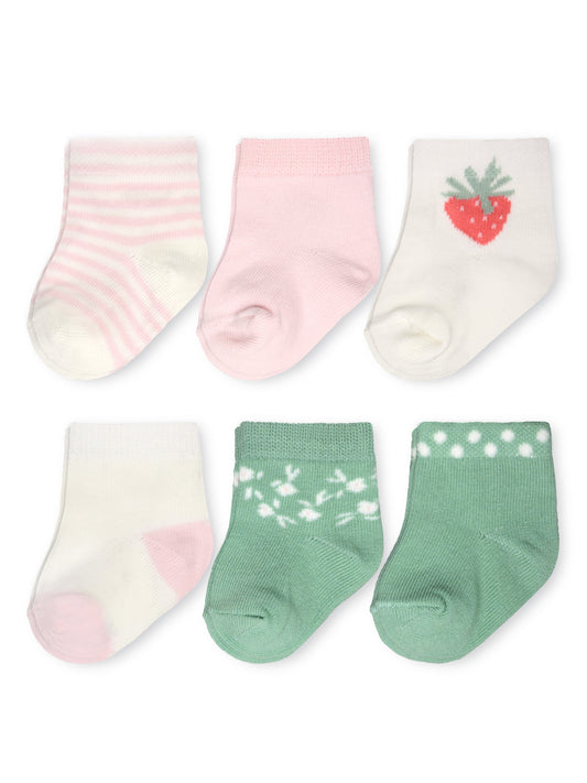 Carter's Child of Mine, Newborn Girl Berry Socks, 6 Pack, Newborn