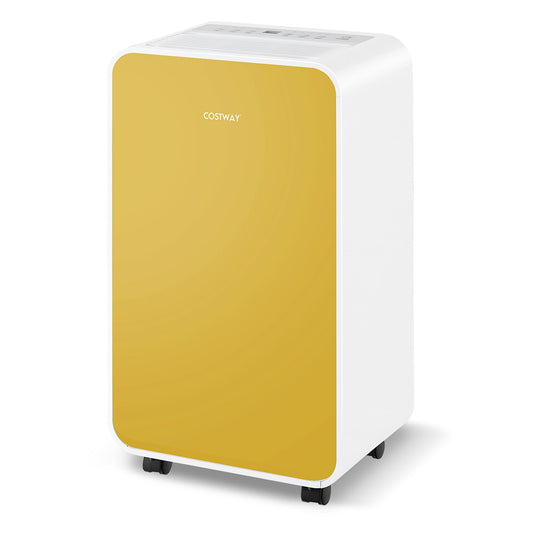 Costway 32 pt 2500 sq ft Dehumidifier in Yellow - Portable