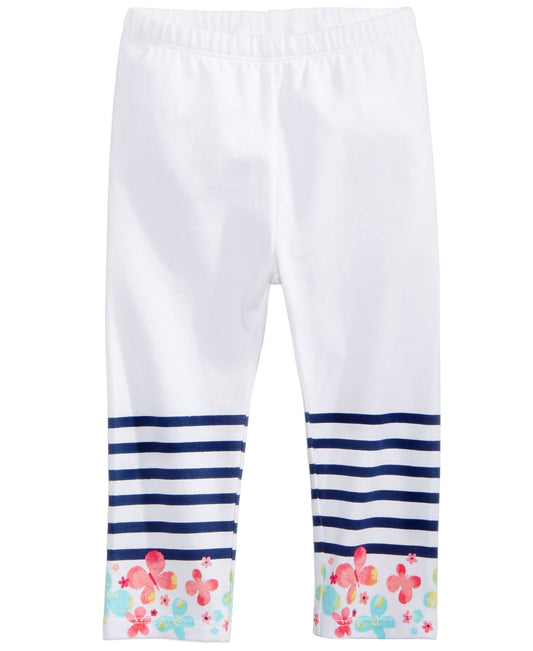 First Impressions Butterfly-Border Leggings, Baby Girls (White, 12 months)