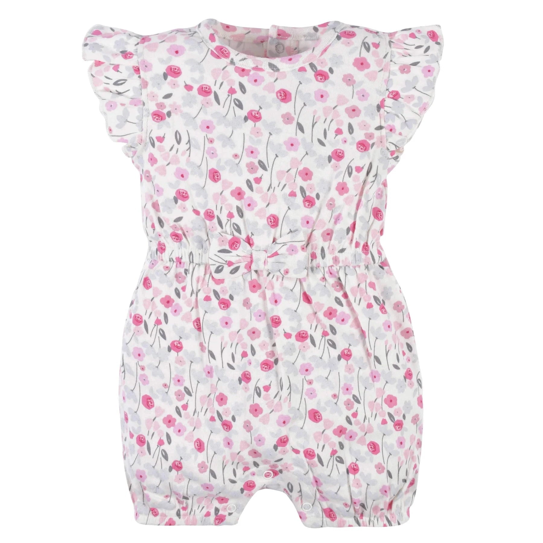 Gerber Onsies Newborn Baby Girls Floral Romper, Pink Flowers