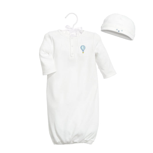 Heaven Sent Special Delivery Newborn Gown Gift Set, Fits Sizes 0-3 Months, Blue Balloon