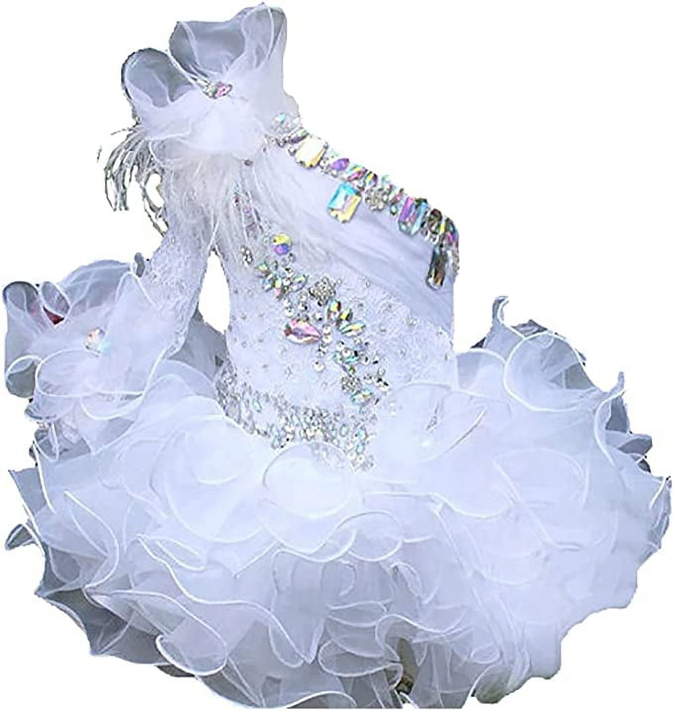 Jenniferwu G068 Infant Toddler Baby Newborn Little Girl's Pageant Party Birthday Dress white Size6-9Months