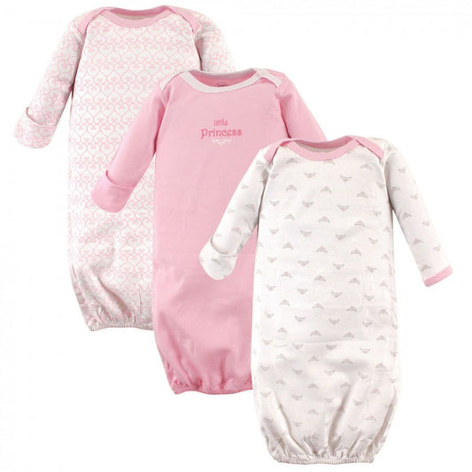 Luvable Friends Infant Girl Gowns, Tiara, Preemie/Newborn, 3-Piece