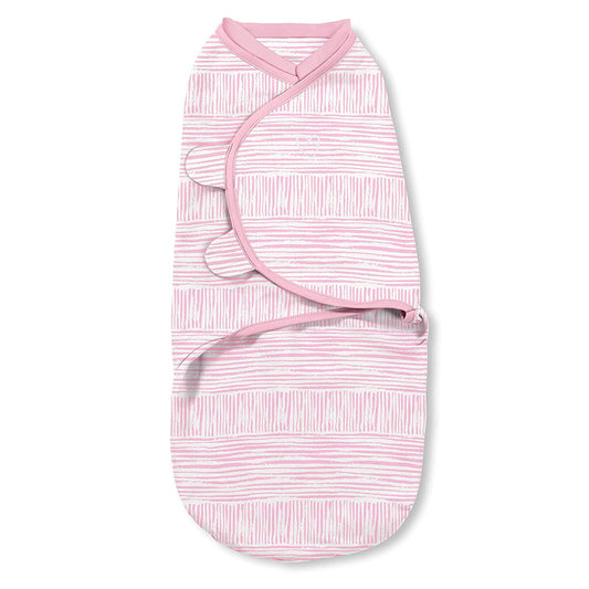 SwaddleMe Natural Position 2-in-1 Swaddle with Easy Change Zipper  Size Small/Medium, 0-3 Months, 1-Pack (Sugar Stripes )