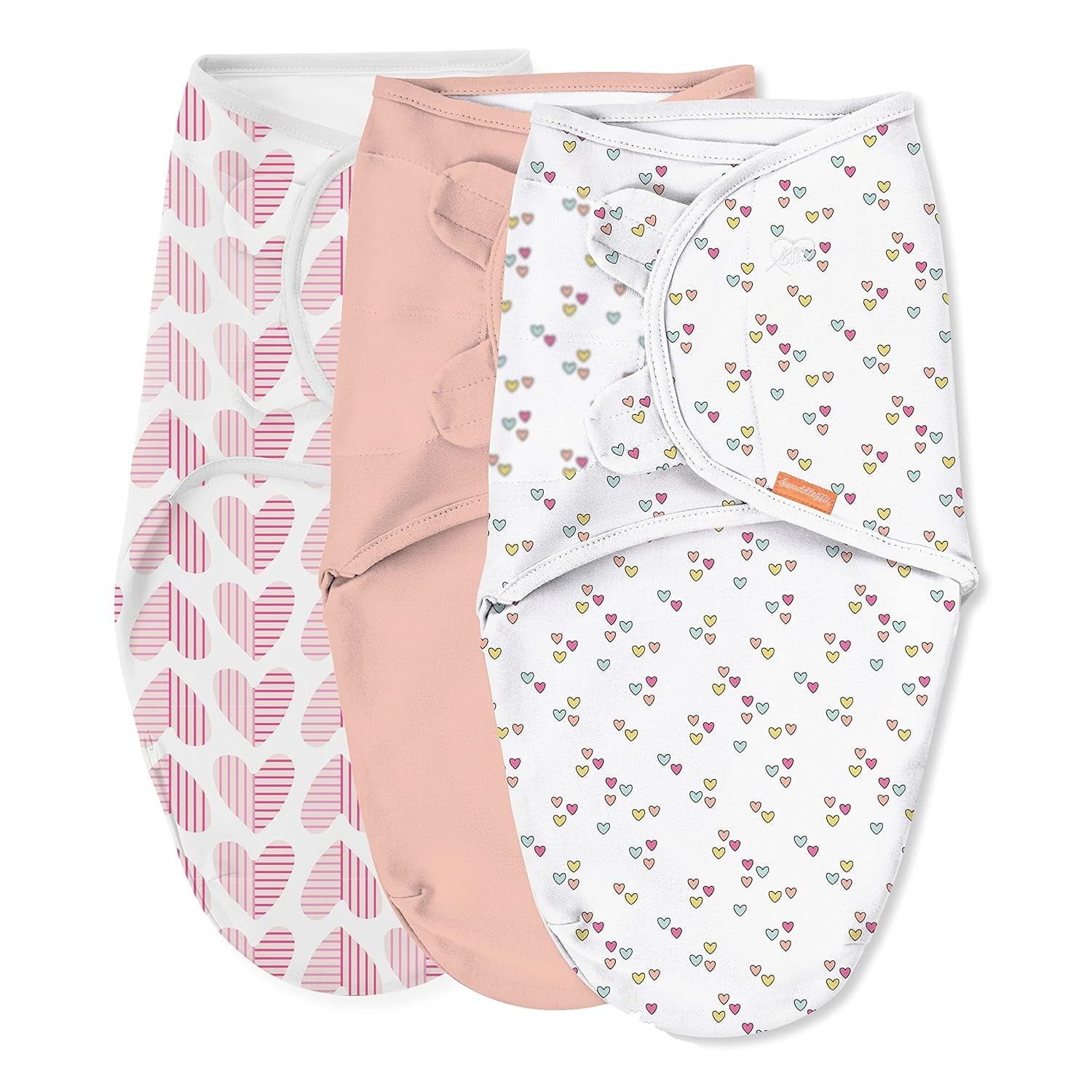 SwaddleMe Original Swaddle - Size Small/Medium, 0-3 Months, 3-Pack (Baby Hearts) Easy to Use Newborn Swaddle Wrap Keeps Baby Cozy and Secure and Helps Prevent Startle Reflex