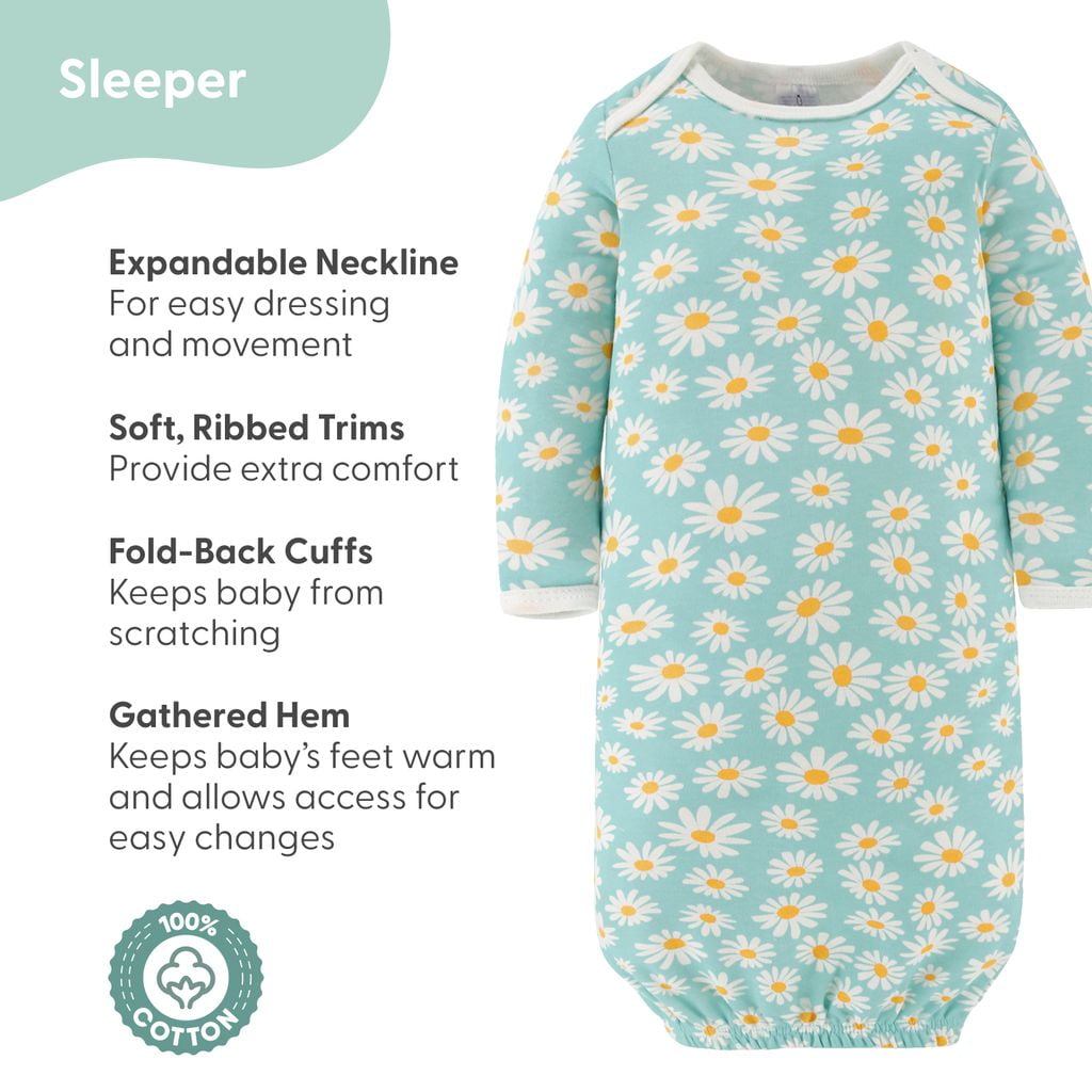 The Peanutshell Carefree Floral Newborn Baby Clothes and Essentials, Layette Set for 0-3 Months, 16-Piece