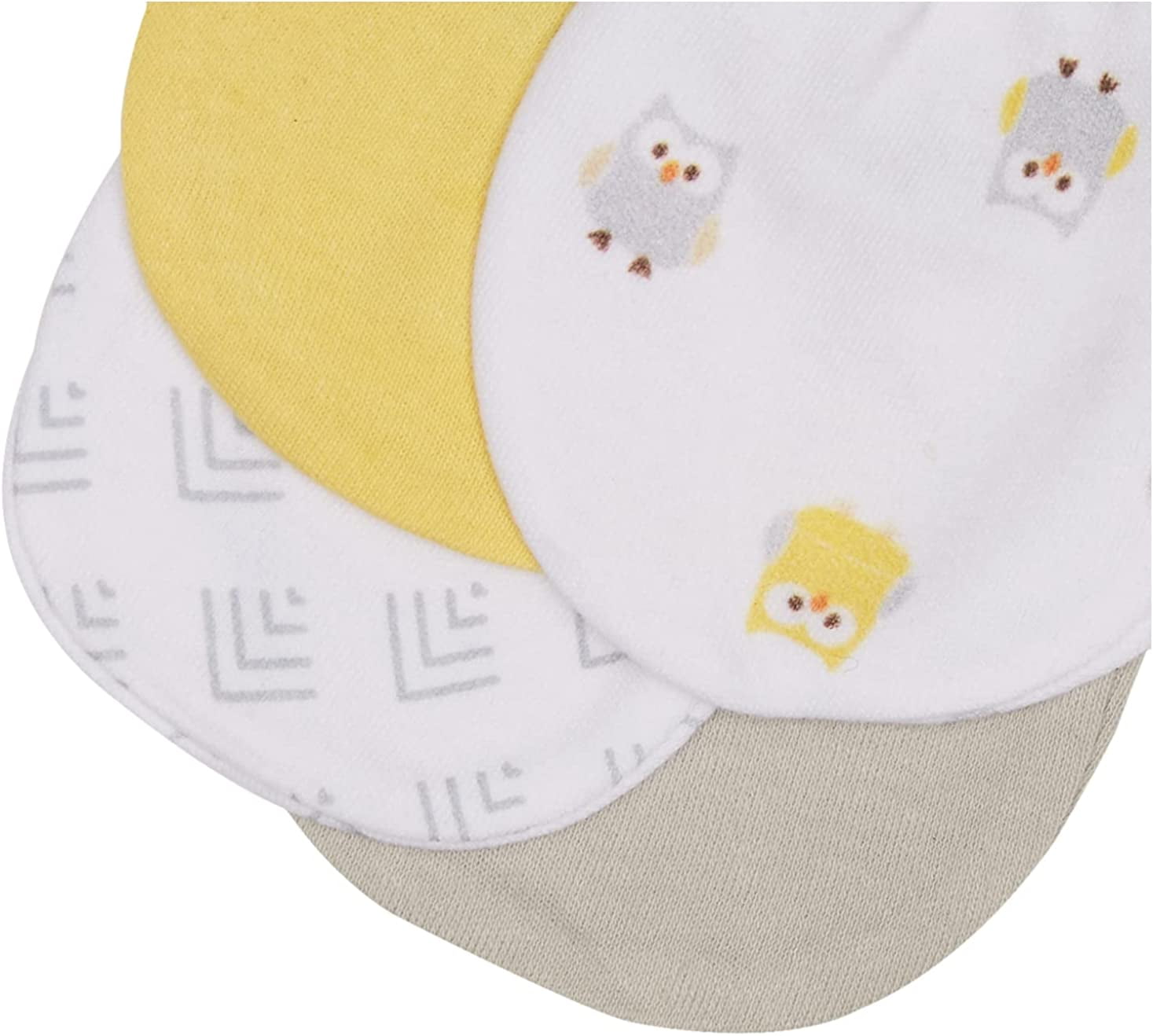 Luvable Friends Baby Unisex 100% Cotton Scratch Mittens Gift Set, Owl, One Size, 4pc