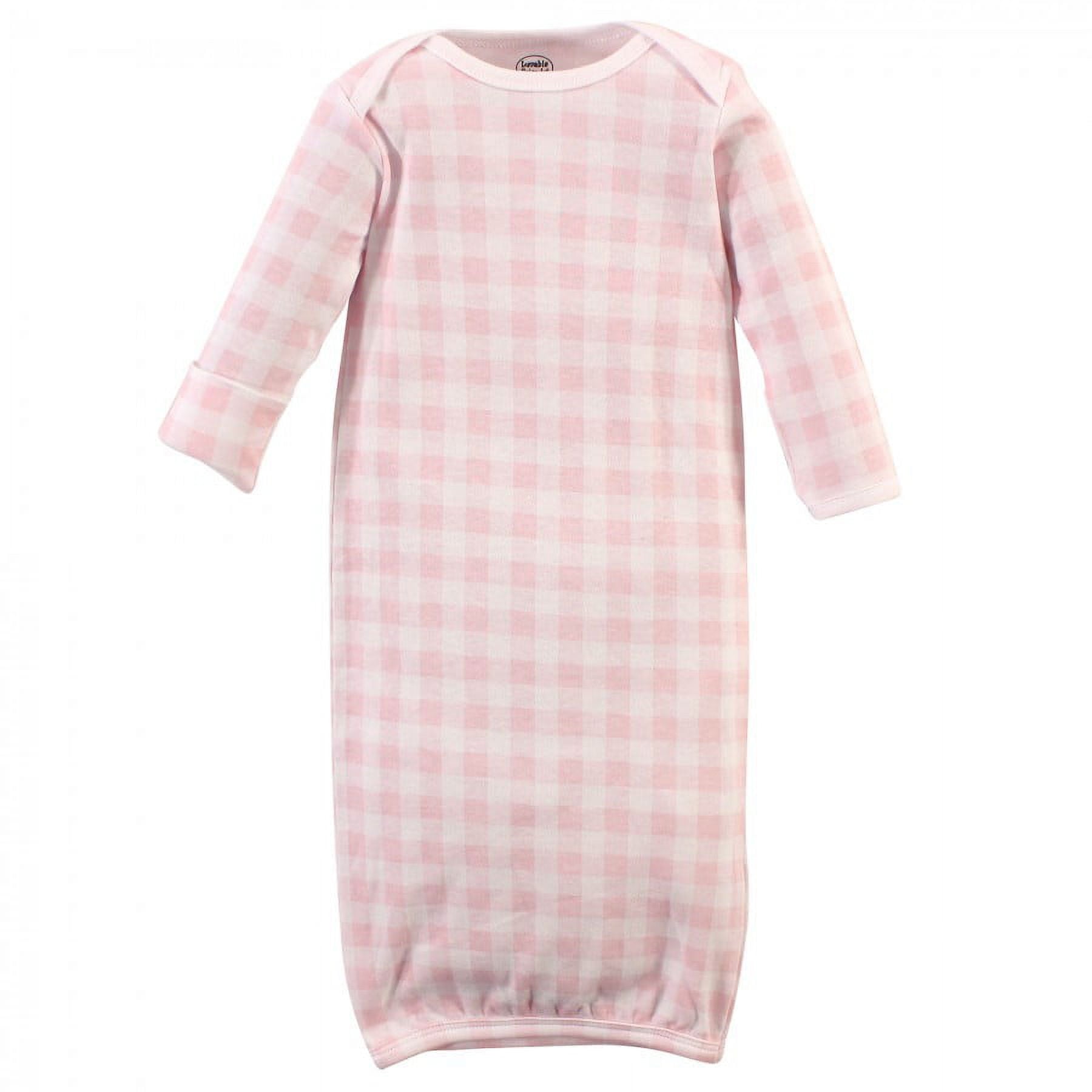 Luvable Friends Infant Girl Cotton Gowns, Unicorn, Preemie/Newborn, 3-Piece