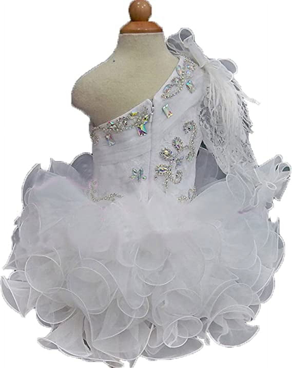 Jenniferwu G068 Infant Toddler Baby Newborn Little Girl's Pageant Party Birthday Dress white Size6-9Months