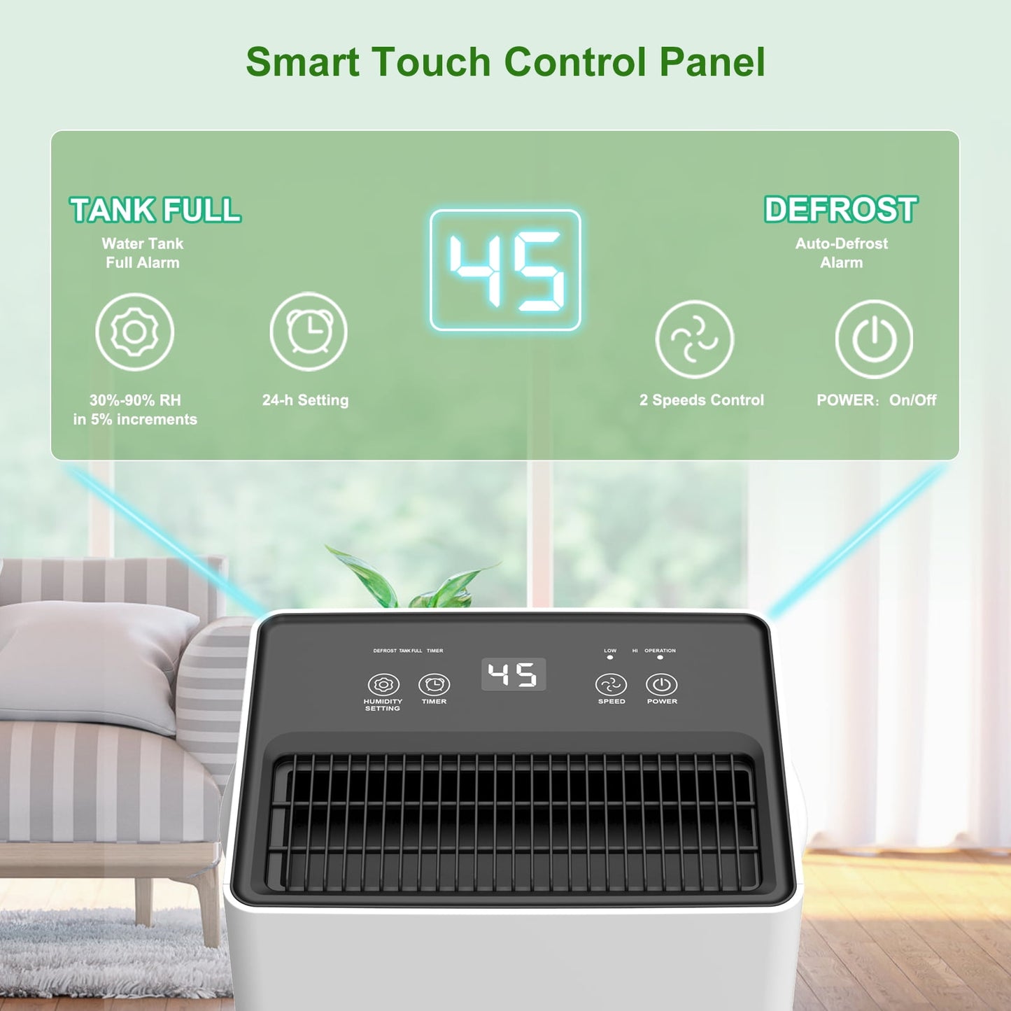 Airfire 3500 Sq. ft 15 Pint (DOE) Dehumidifier for Basement, Dehumidifiers with Drain Hose for Home Bedroom Bathroom Large Room, Auto Defrost& Drain, 24H Timer, 1.59 gal Water Tank, Dry Clothes