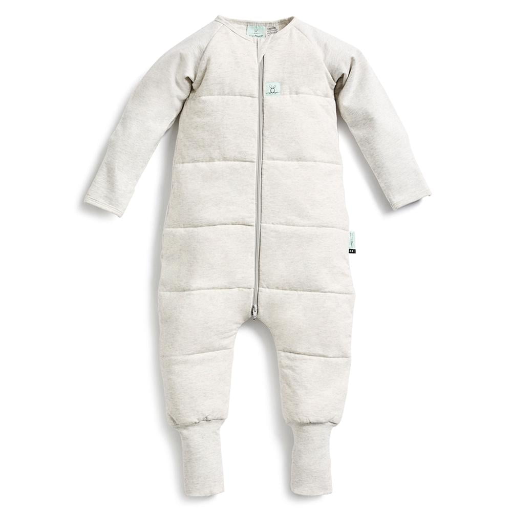 ergoPouch 2.5 TOG Winter Onesie, Warm Padded Romper, Organic Cotton (Grey Marle, 6-12 Months)