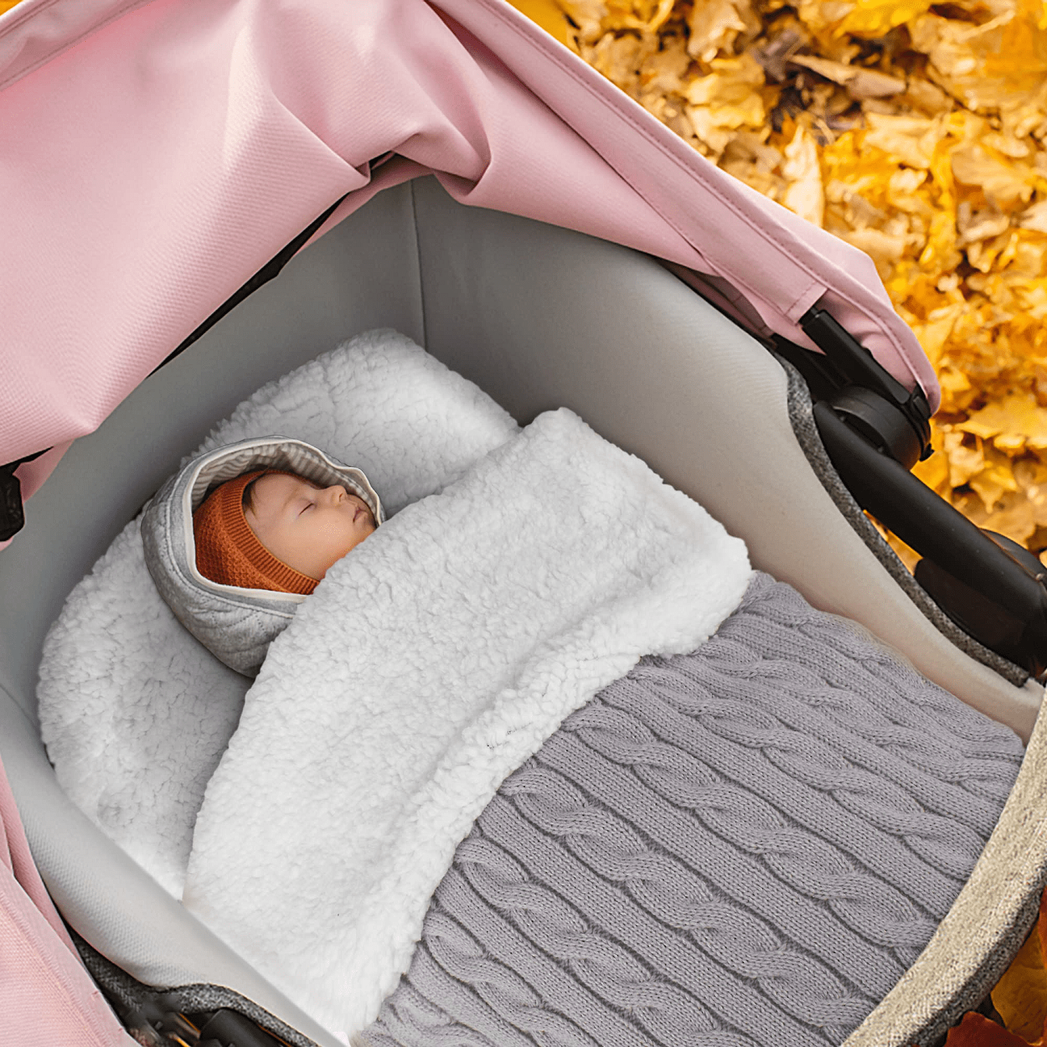 Mygeromon Newborn Swaddle Winter 0-3-6 Month Baby Wrap Blanket Warm Knit Sleeping Bag Fleece for Baby Boys Girls (Grey)