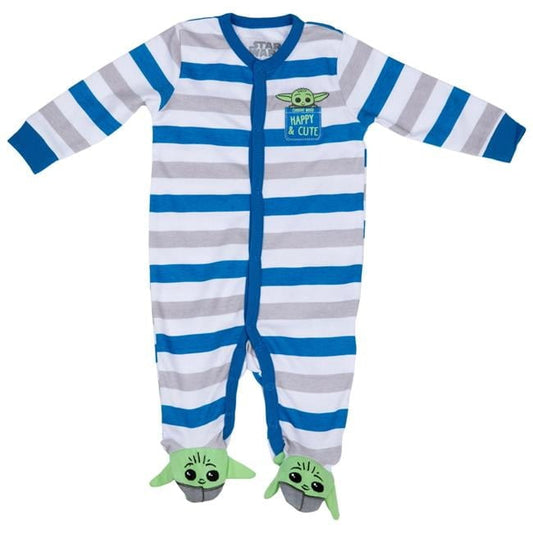 the Mandalorian Grogu Happy & Cute Novelty Sleep & Play Footed Pajamas - 3-6 Months